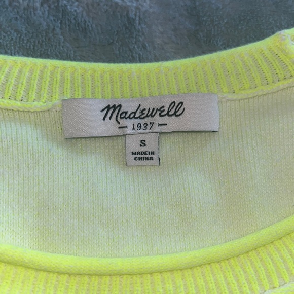 MADEWELL Contrast Sweater Neon Color Block Mint S - Picture 4 of 7